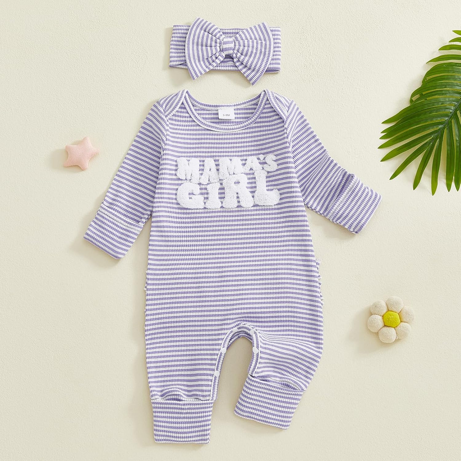 FYBITBO Baby Girl Newborn Clothes Mamas Girl Outfit Long Sleeve Romper Onesie Fall Winter Jumpsuit Infant Coming Home Outfit - Image 5