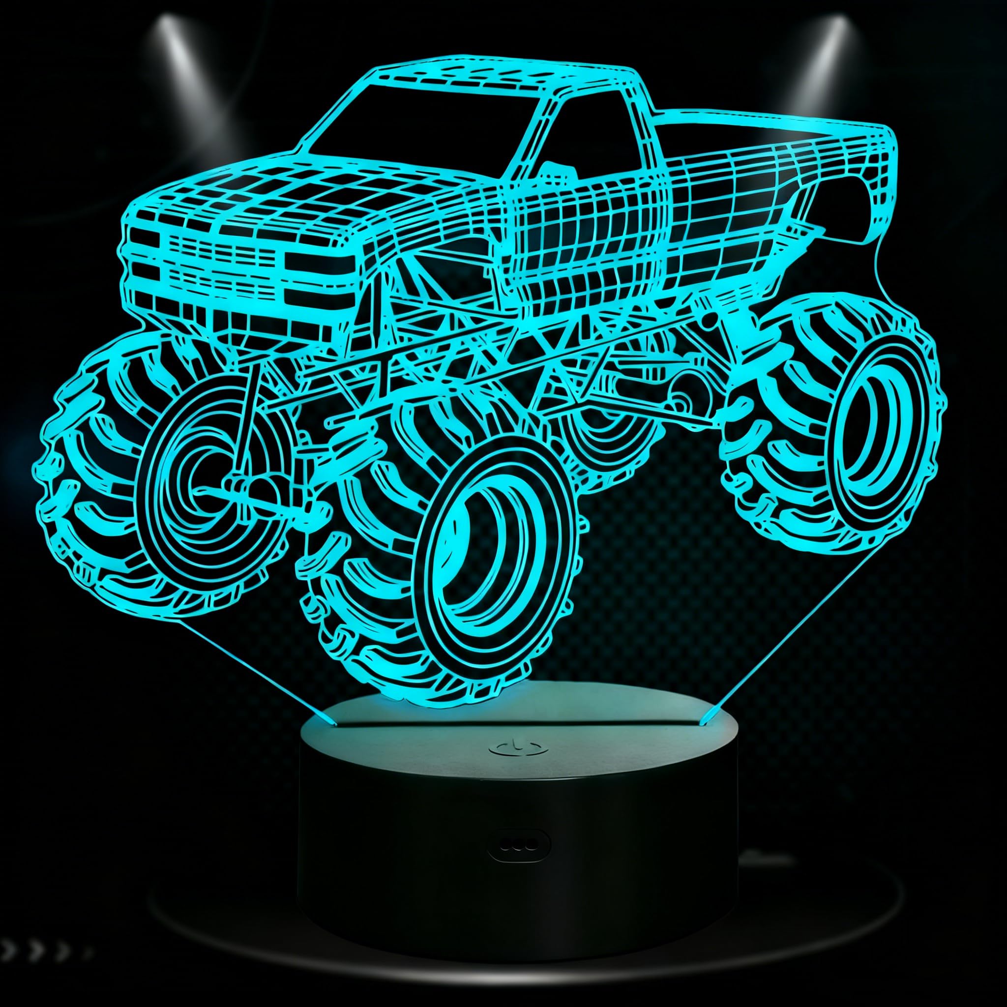 NaiTerpol 3D Monster Truck Illusion Night Light,7 Colors Changing Monster Trucks for Boys and Holiday Gifts or Home Decoration [Energy Class A]