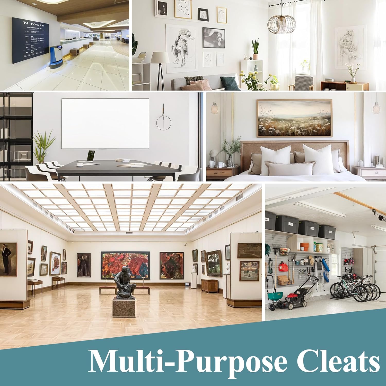 2 Pairs 49 inch French Cleats , Load 500Lbs Heavy Duty Mirror Mounting Hardware, Z-Clips Interlocking Wall Mount Bracket Hardware Kit for Mirror, Picture, Canva, Wall Cabinet, Headboard, Art, Frame