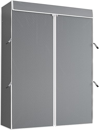 VIPEK Funda de poliéster gris mejorada, solo se ajusta al estante de ropa V12, 46.1 pulgadas de largo x 18.5 pulgadas de ancho x 77.6 pulgadas de