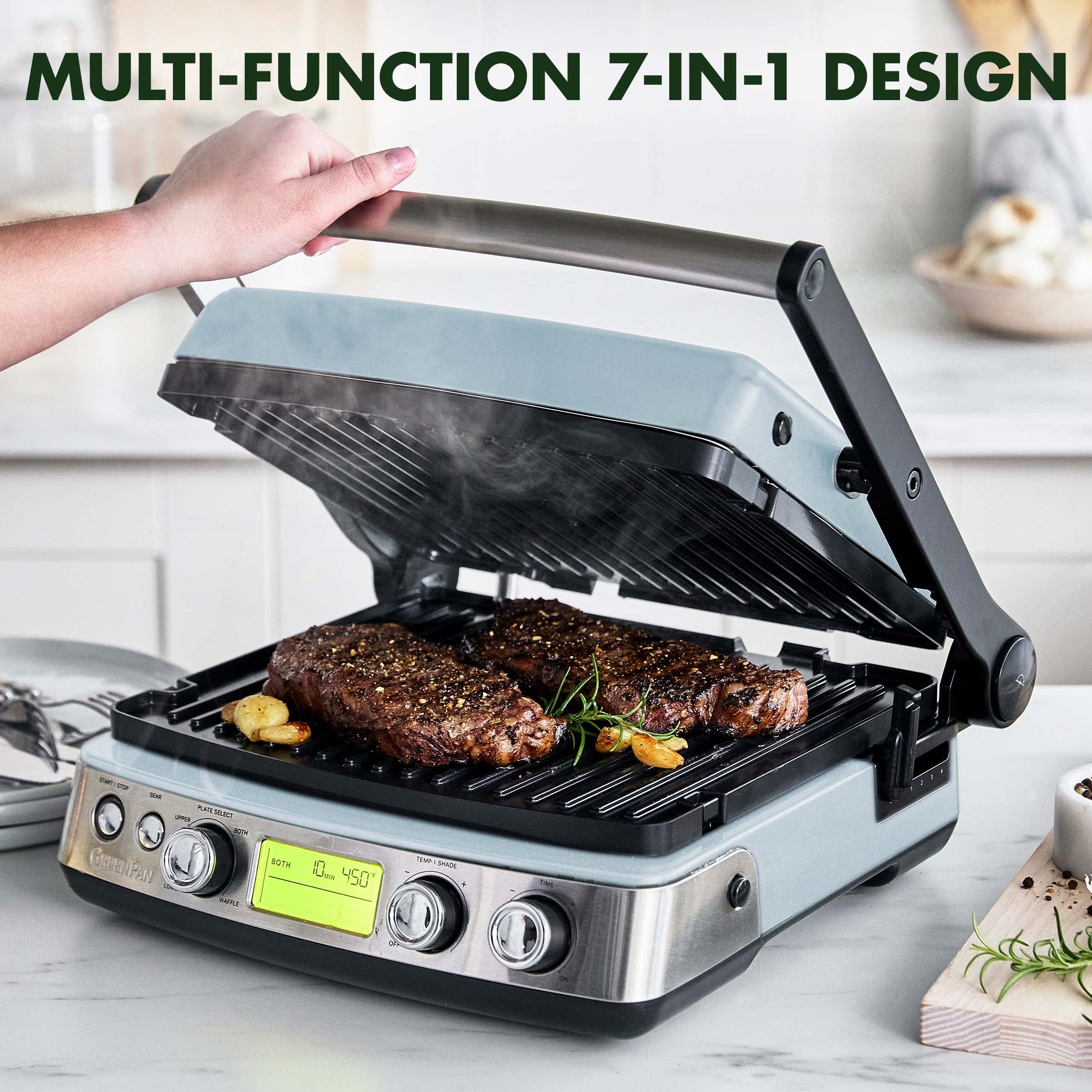 GreenPan Elite 7in1 MultiFunction Contact Grill & Griddle, Healthy