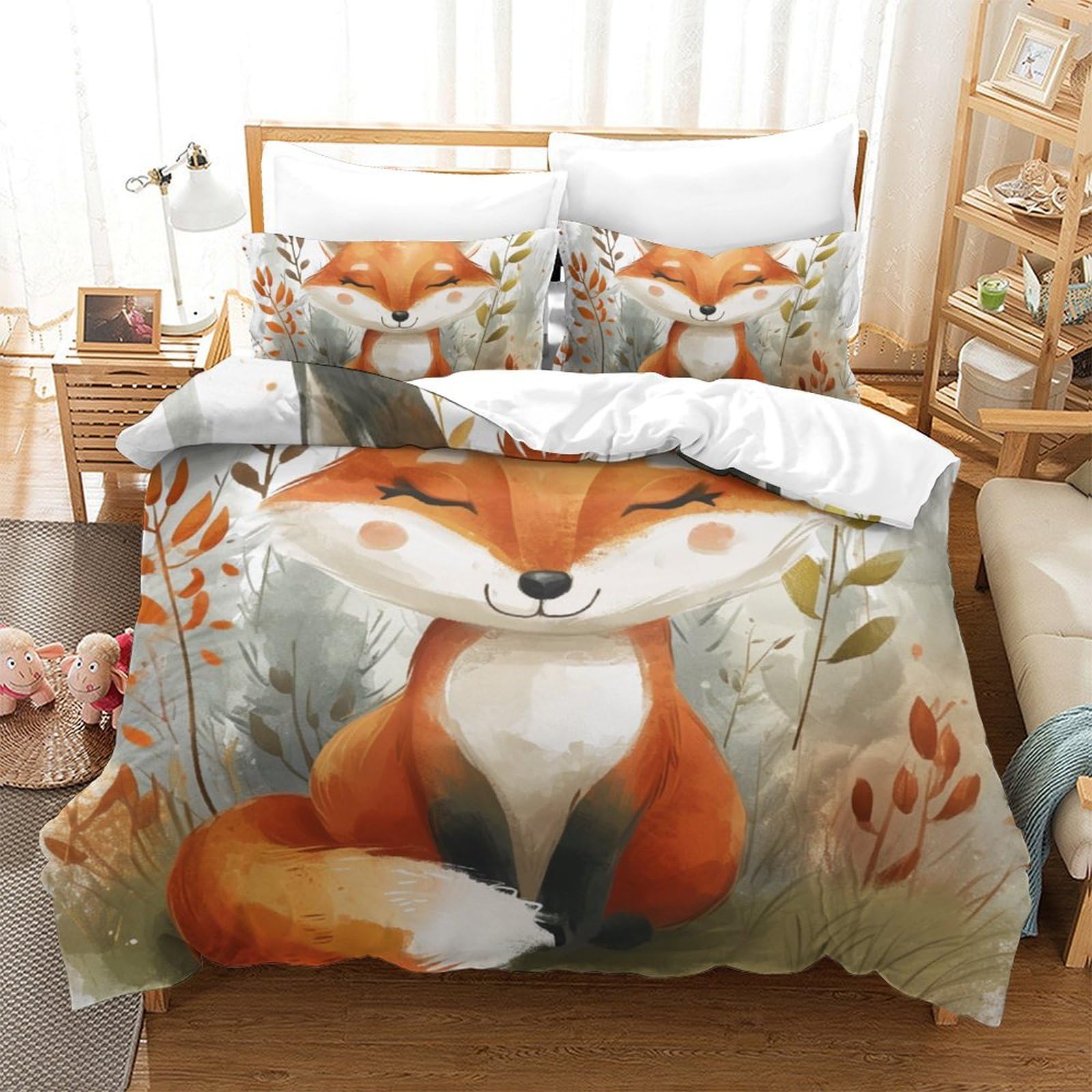 Housse de couette Renard de la Jungle King en microfibre 220x240 cm