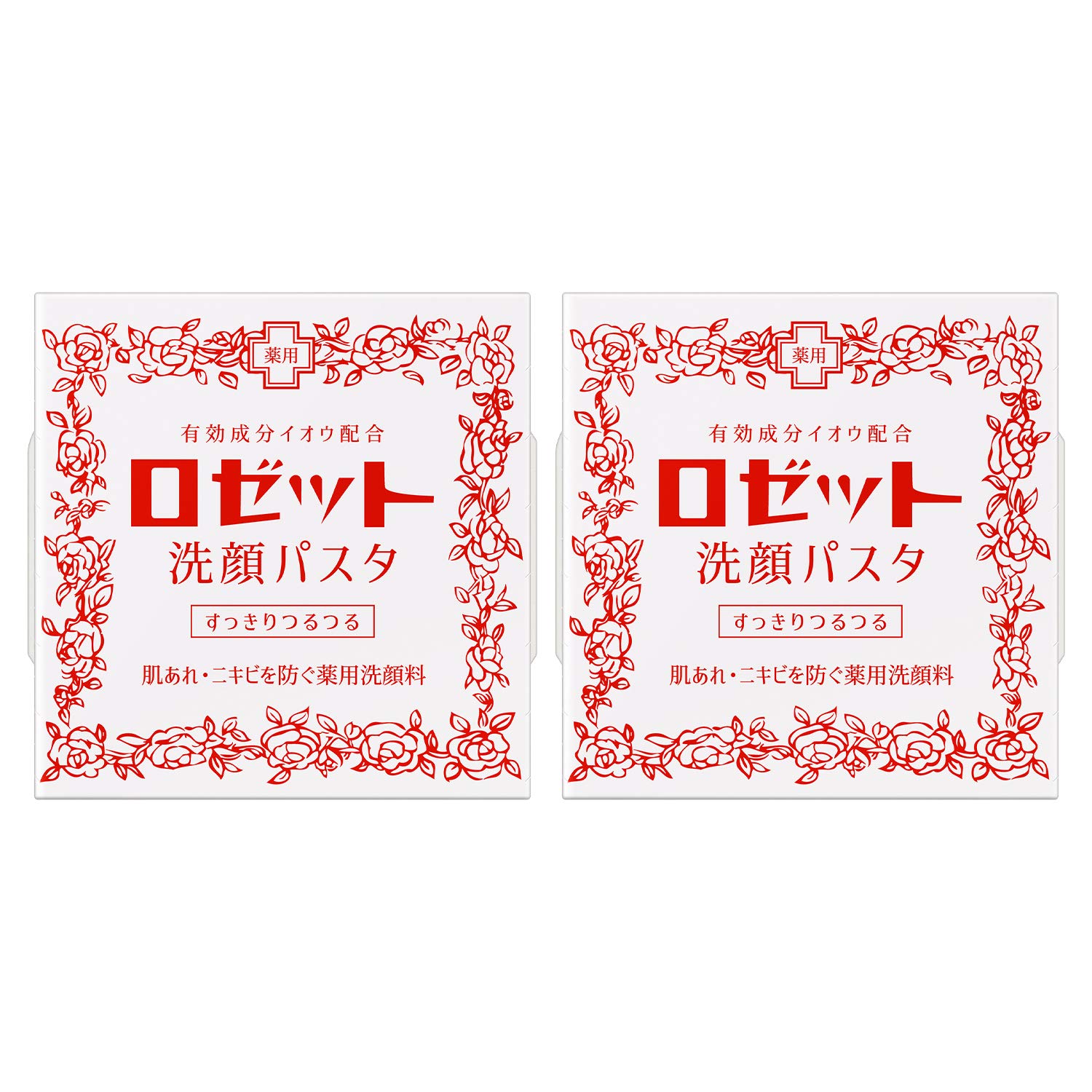 Amazon | ロゼット 洗顔パスタ 普通肌 赤 2個セット 90g✕2個