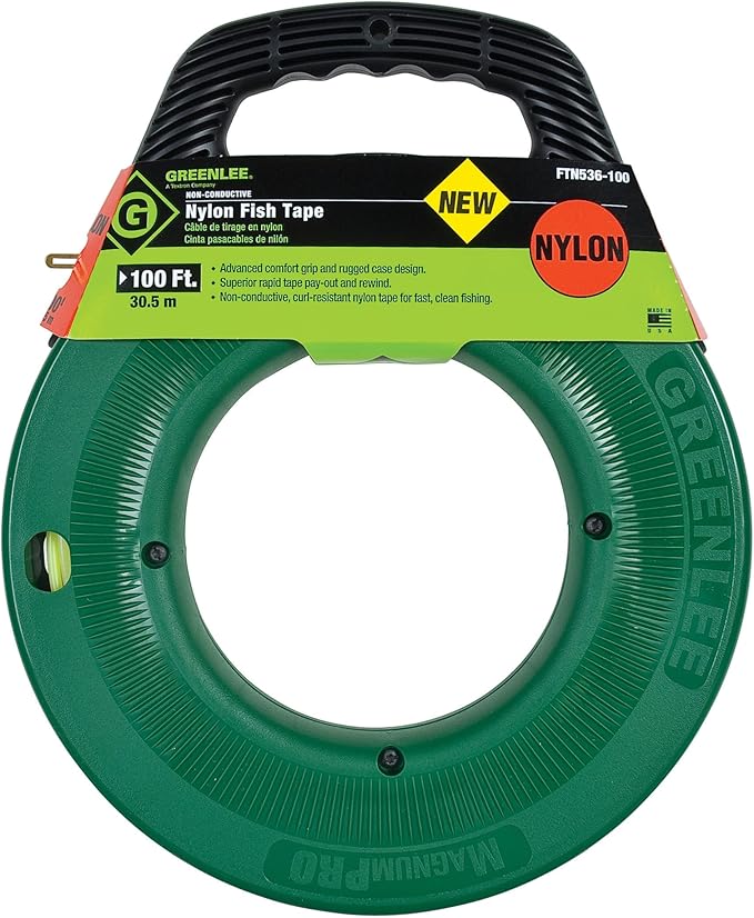 Greenlee FTN536100 Nylon Fish Tape, 3/16Inch X 100Feet Electrical