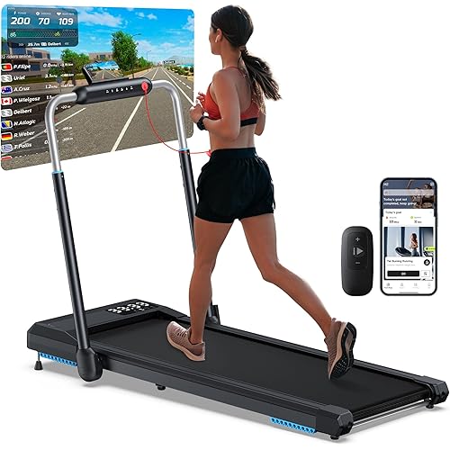 WELLFIT Walking Pad with 10% Incline, Under Desk Treadmill for Home and Office, Folding Portable Walking Pad Treadmill with Handle Bar, APP & Remote Control, 360/320 lbs Capacity