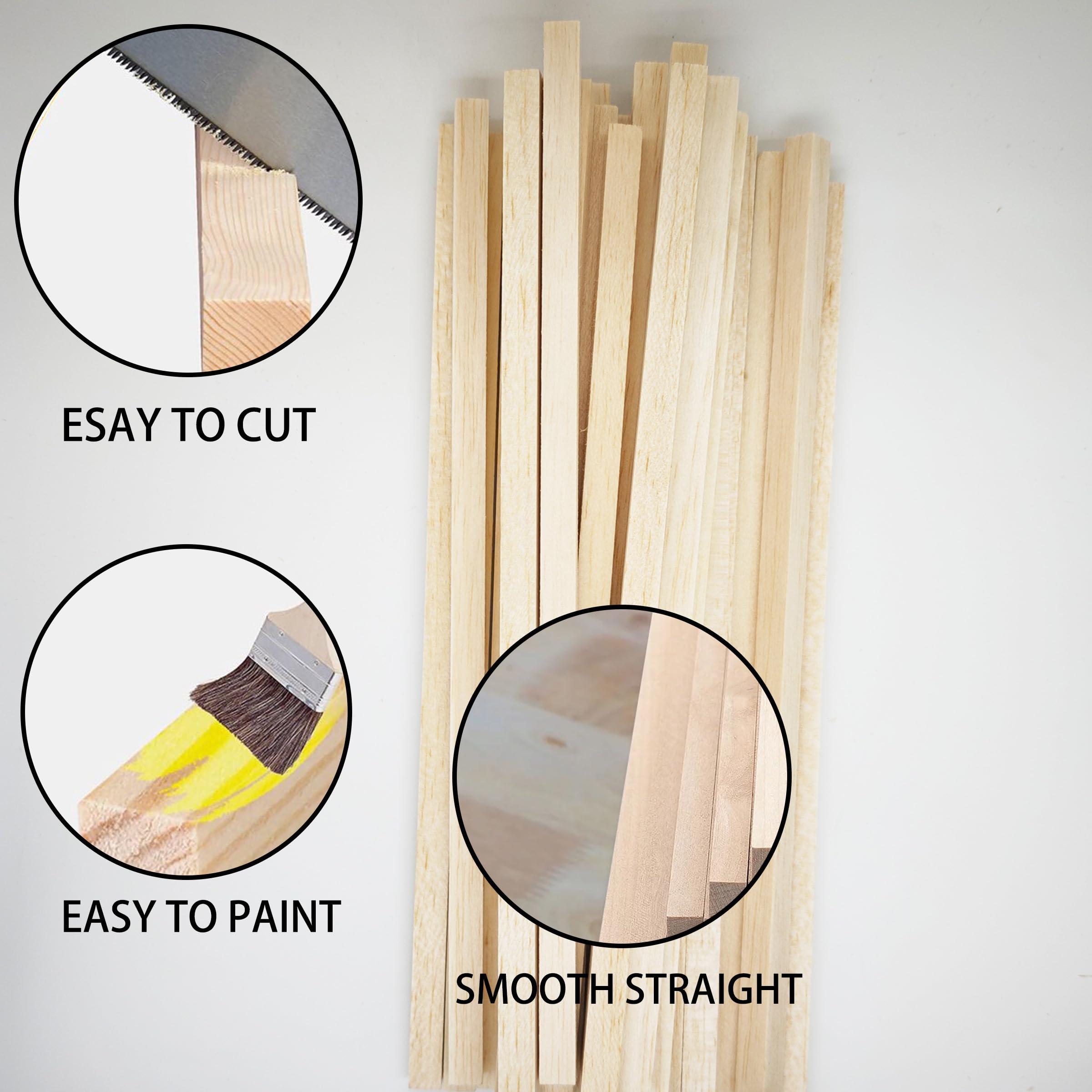Balsa Wood Dowels - 30 Pack for Crafts & Models -4