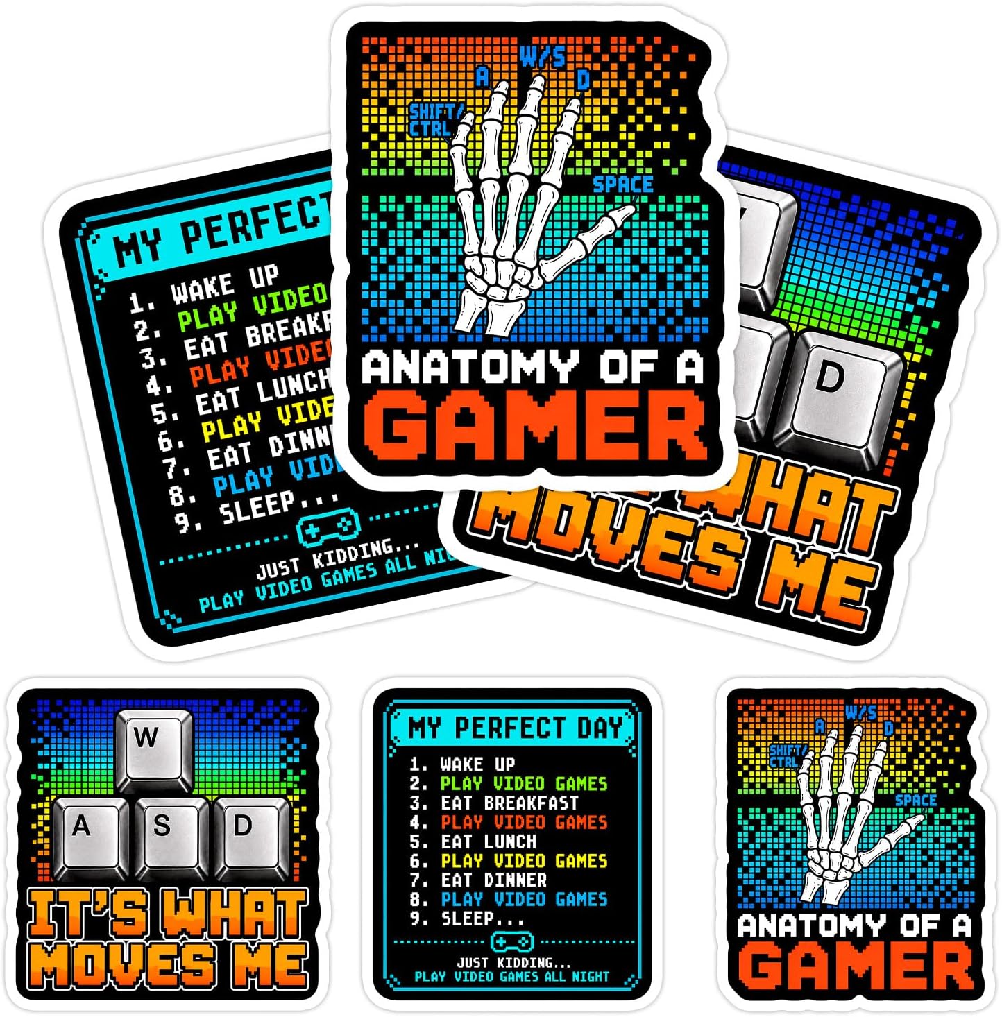 (3Pcs) 3 Inch Funny PC Gamer Sticker Pack for Gamers