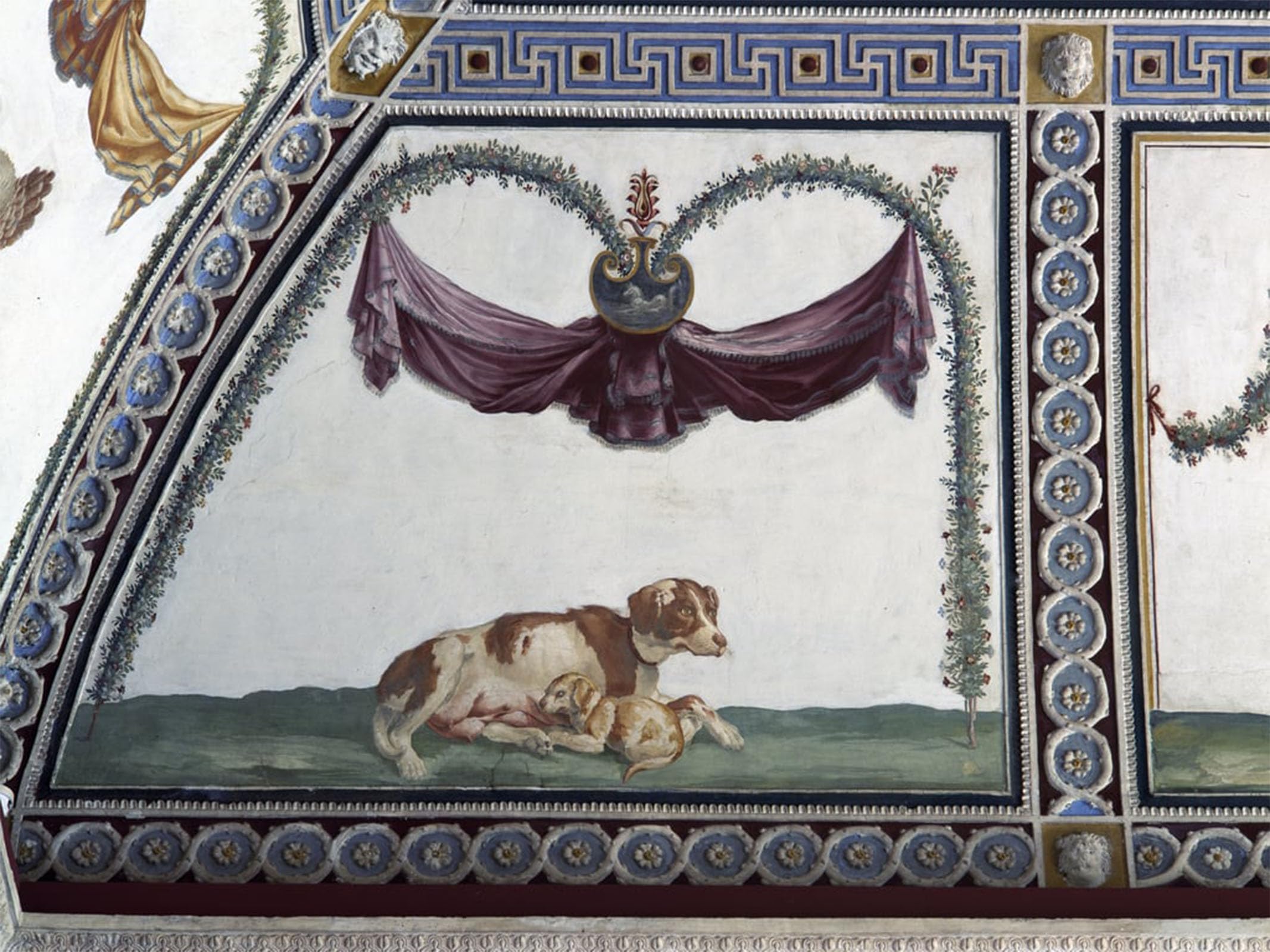 HRJUBWREE Vintage Poster Photo Wall Print Mural Artwork of the Cupid Frieze Detail of a Dog and a Animal by Giulio Romano Art Prints Painting for Home Decor 60x90cm