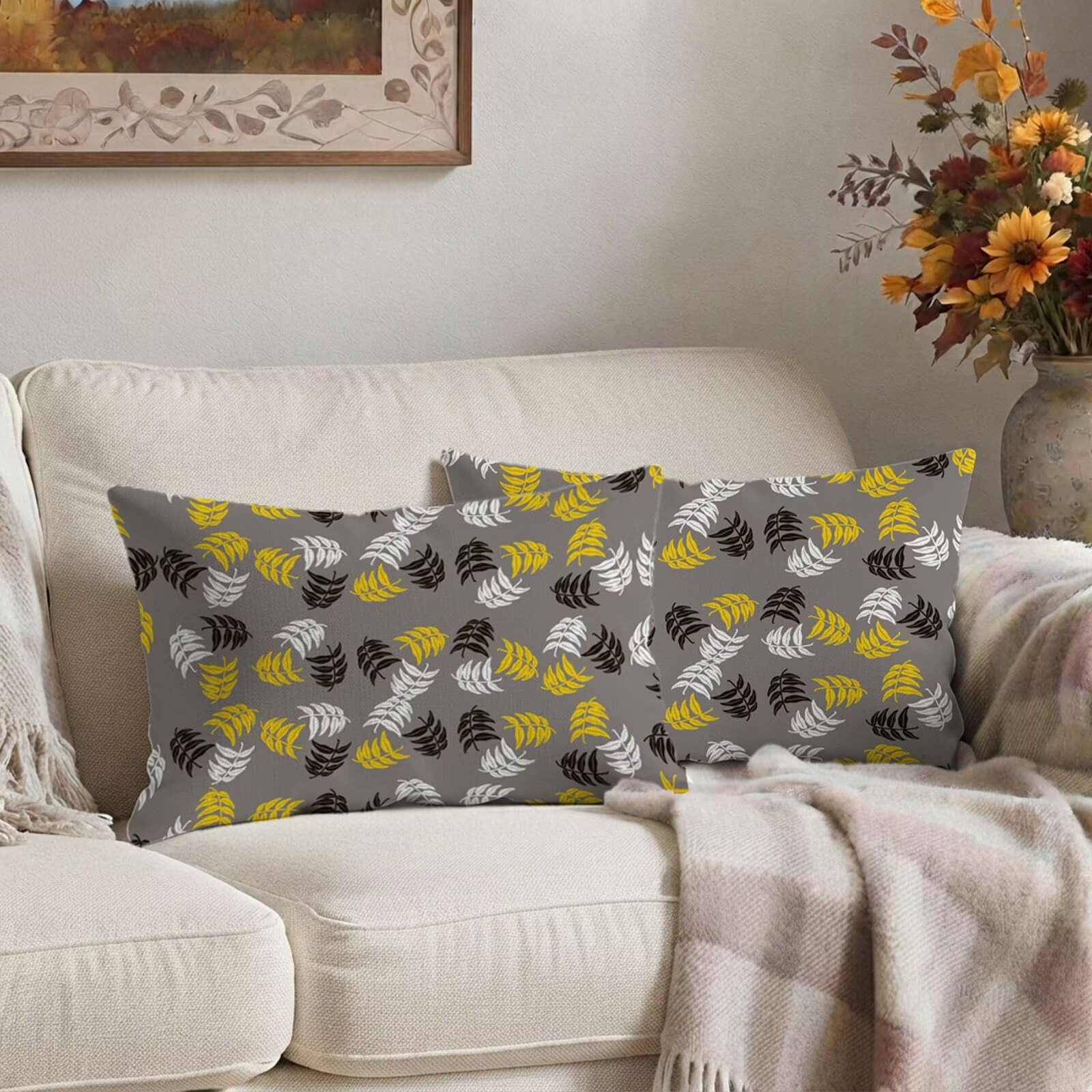 Poszewki na poduszki na sofę 60 x 80 cm zestaw 2 szarych poszewek na