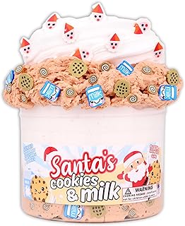 Santa's Cookies & Milk - Butter Snowfizz Textured Slime - Handmade in USA - Dope Slimes - Beige/White