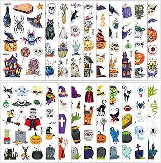 240pcs Halloween Tattoo Stickers, Halloween Temporary Tattoos Waterproof Halloween Fake Tattoo Stickers Temporary Tattoos for Kids Boys Girls Halloween