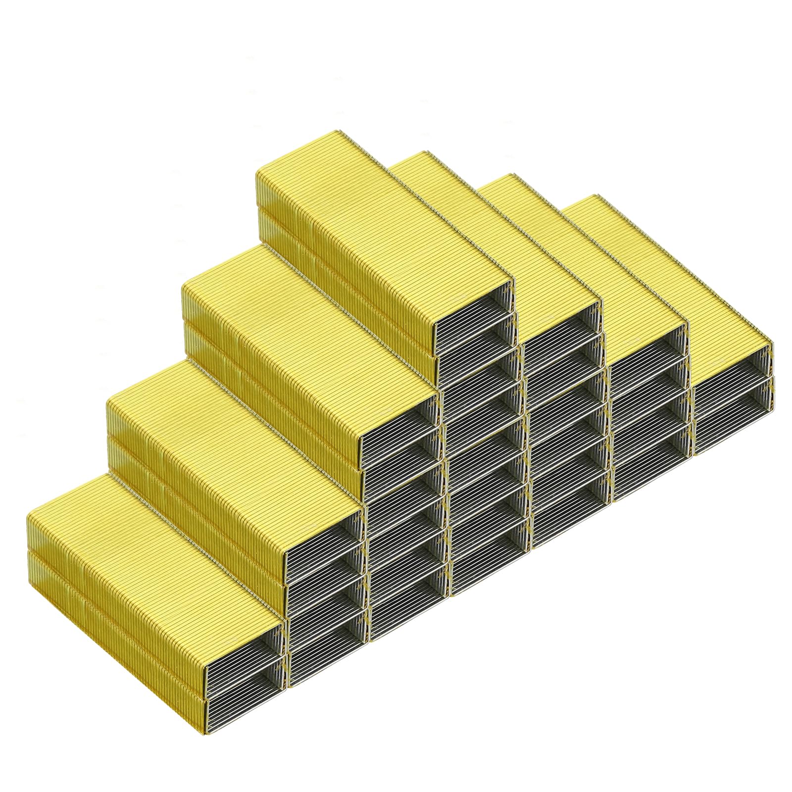 PATIKIL Staples, 2 Pack(1000Pcs), #10 Mini 3/16 Inch Length, Yellow, Jam Free for Home Office Supplies