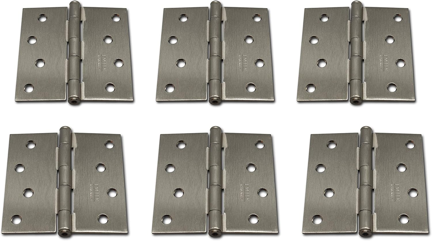 Emtek Hardware Steel Hinges, Residential Plain Bearing, Pack of 6, Square Corners, Size: 4 x 4 in. Color: Oil Rubbed Bronze, Thickness: 2.2MM, Model: 91014US10B
