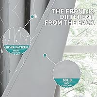 Vista 79 de BGment Room Darkening Curtains 95 Inches Long, Grommet Thermal Insulated Blackout Curtains with Wave Line and Dots Printed for Bedroom, 2 Panels