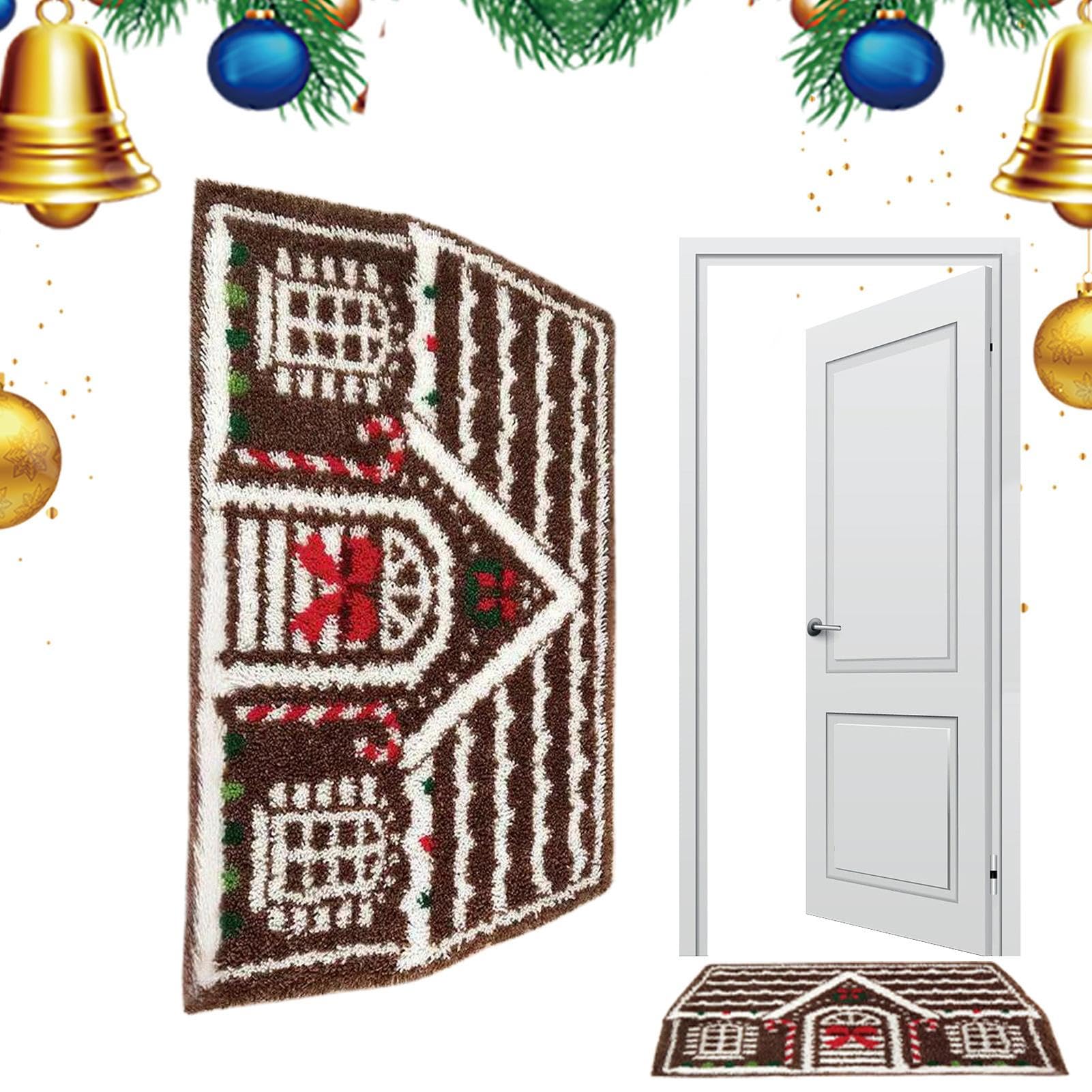 Paillasson de Noël en polyester premium, grand tapis d'hiver de 35,4 pouces