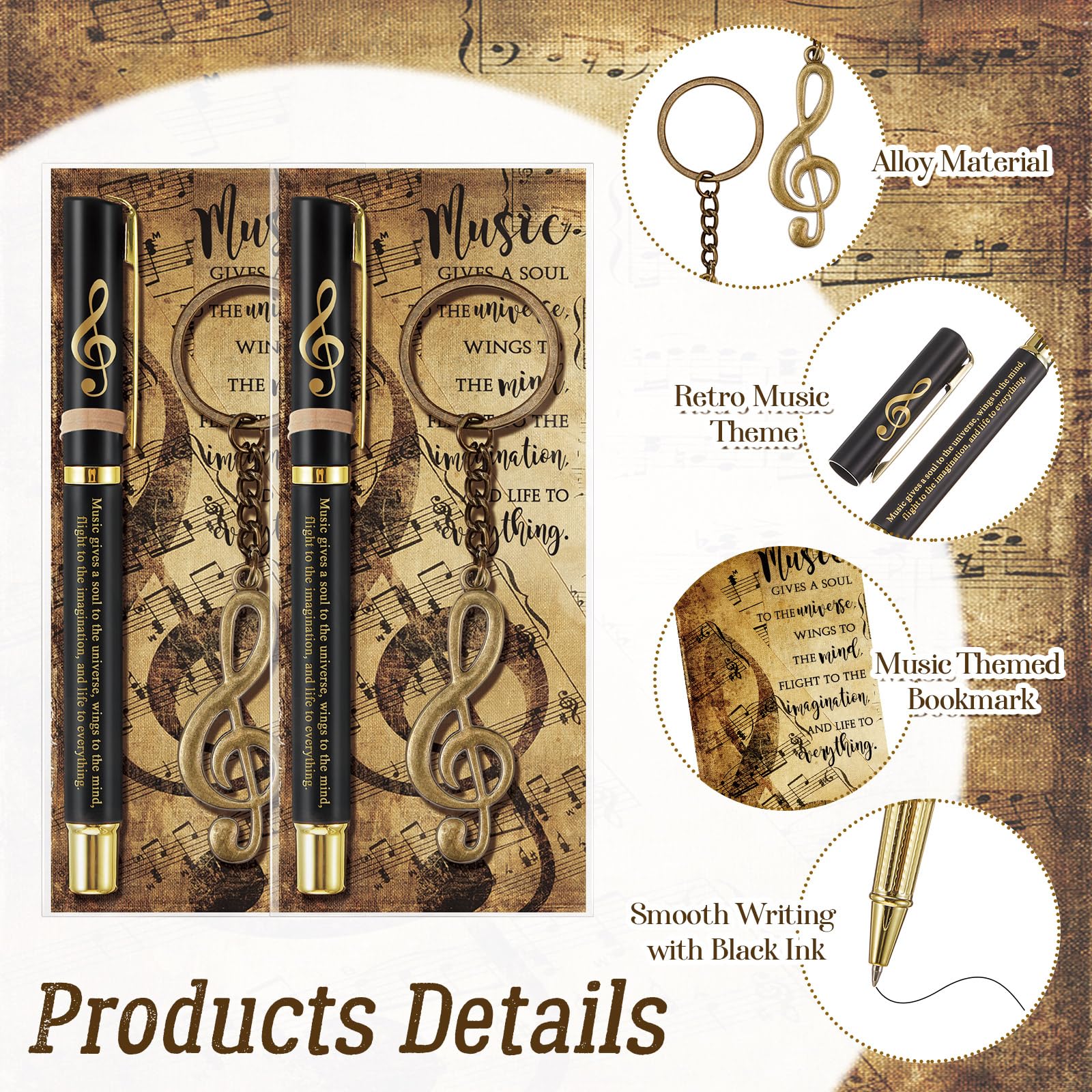 Sayglossy 30 Sets Chor-Geschenke für Lehrer, inspirierende Musikstifte, Schlüsselanhänger, Musik-Party, Gastgeschenk, motivierender Chor, Wertschätzung, Geschenke für Kollegen, Mitarbeiter, Männer und