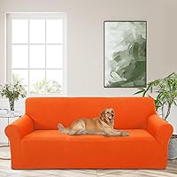 Vista 49 de Funda elástica para sofá, lavable, protector de muebles con espuma antideslizante y parte inferior elástica para niños, perros (sofá biplaza/beige)