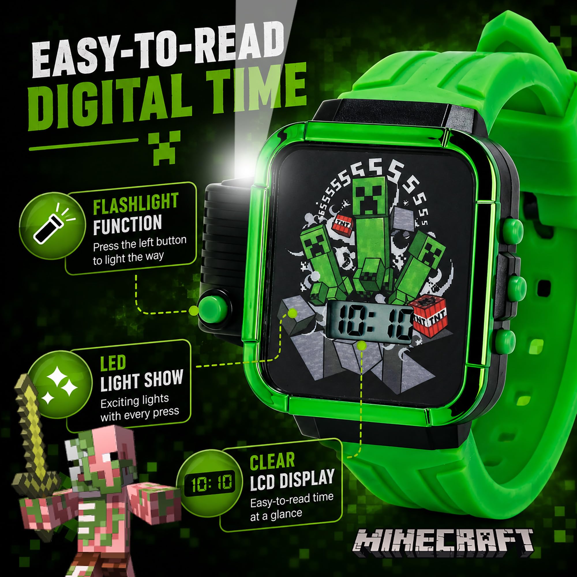 Accutime Orologio Digitale al Quarzo Unisex Bambini con Cinturino in Plastica MIN4167AZ