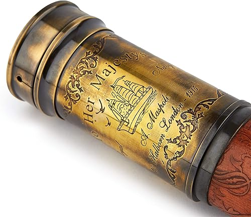 Miniatura 4 de Telescopio hecho a mano  Talla de mitad de cuero  20 pulgadas  Réplica vintage funcional latón náutico antiguo telescopio Spyglass  Super7One
