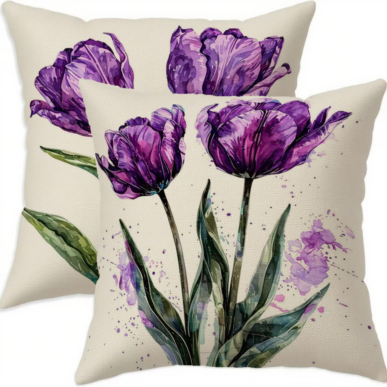 Housse coussin violette 60x60 pour canapé de jardin et patio