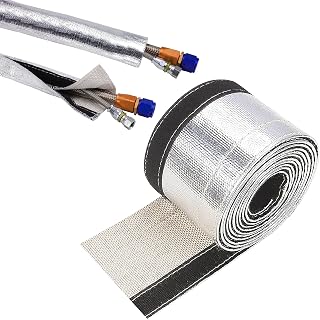 NEZUIBAN Heat Shroud Sleeve 1/2" I.D. x 10FT - Fireproof Aluminized Heat Shield for Automotive Wires, Hoses & Cables