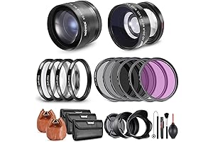 Neewer 58mm Photography Enthusiast's Kit: Close-up Filters, Wide Lens, Telephoto Lens, UV...