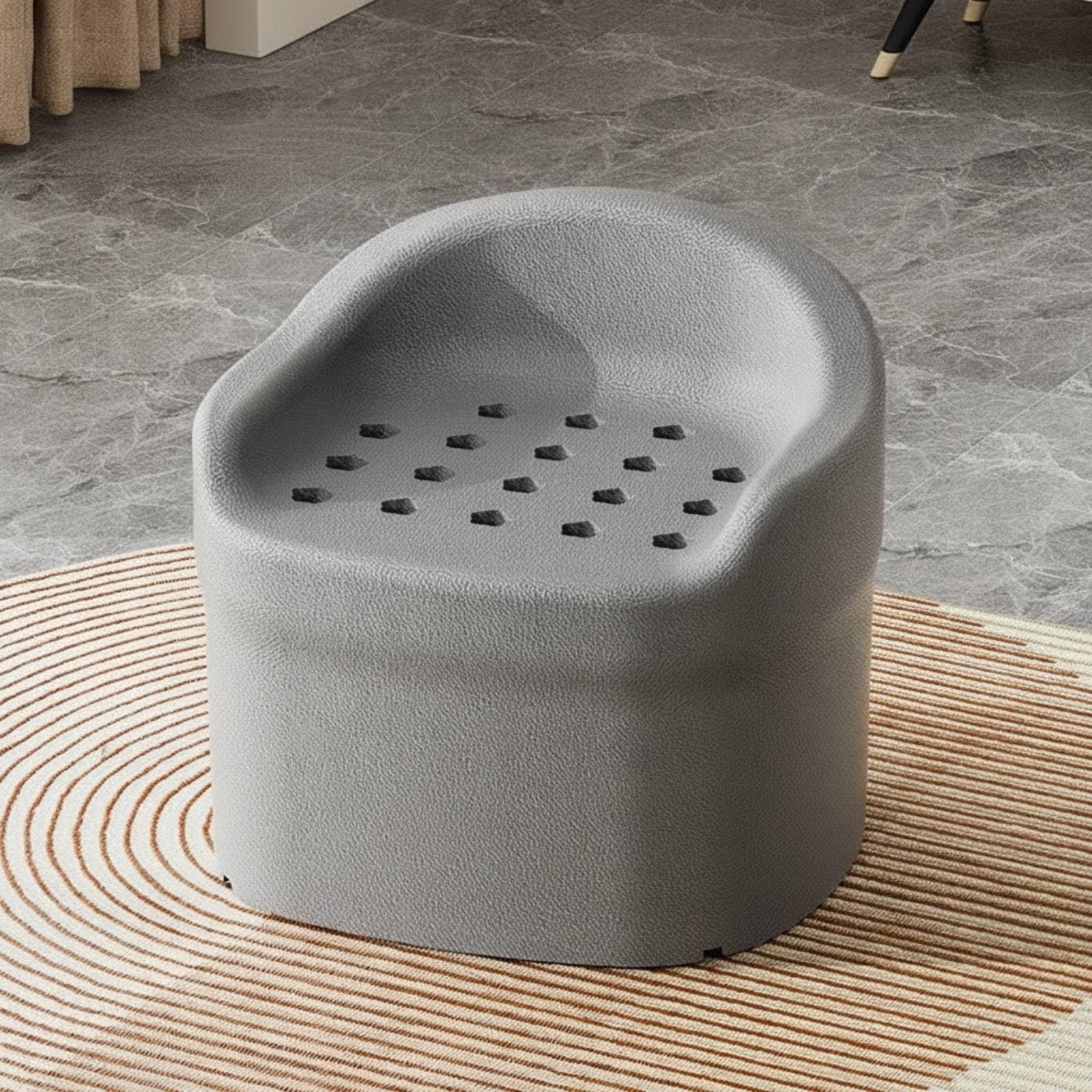 Sgabello da Doccia con Schienale Impermeabile Sgabello da Bagno con Schienale Antiscivolo Sedia Doccia Fori di Drenaggio per le Persone Anziane, Grigio