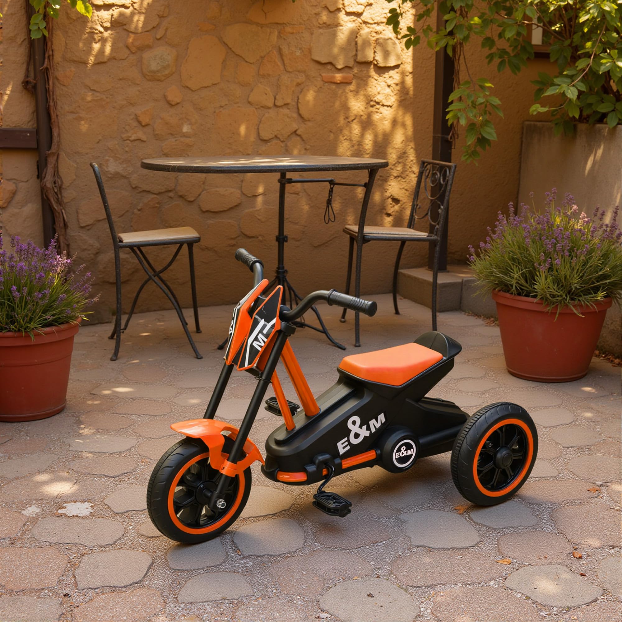 AIYAPLAY Dreirad, Kinderfahrrad, Laufrad, Kinderrad mit Pedal, Lauffahrrad für Kinder 18-36 Monaten, für den Innen- und Außenbereich, Stahl, Orange