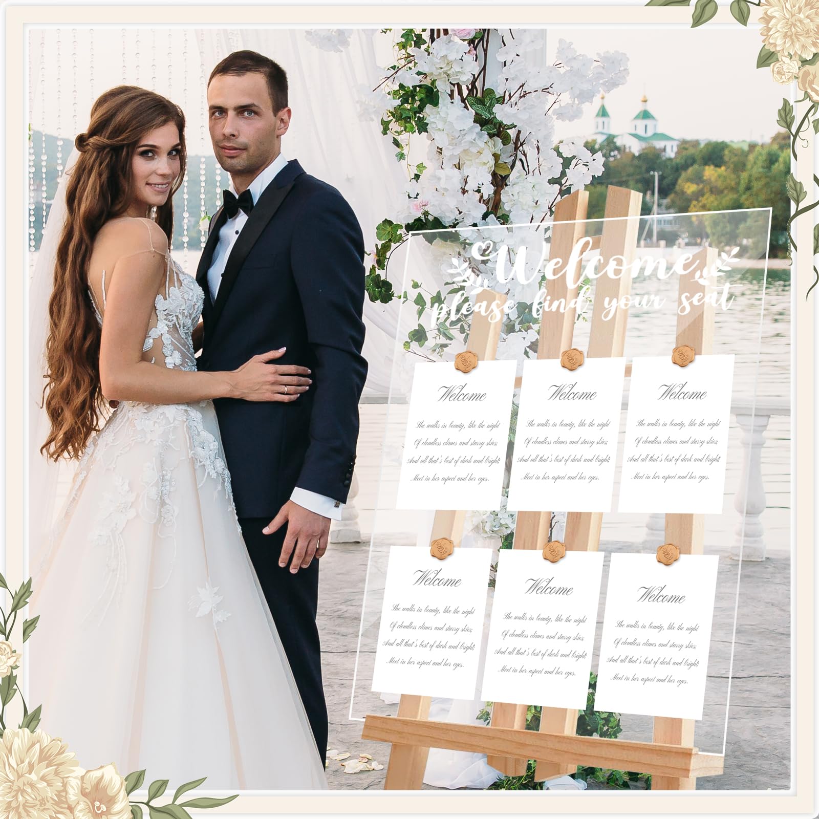 wedding seating chart display board, 24x18inches acrylic table seating chart for wedding reception, clear wedding sign seating chart, welcome find your seat display board (transparent)