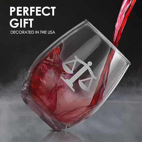 Miniatura 6 de BAD BANANAS Regalos de abogados para mujeres y hombres copa de vino sin tallo de 21 onzas regalo divertido de asistente legal para estudiantes de