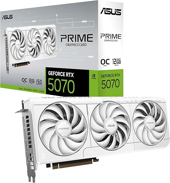 ASUS Prime -Rtx5070-O12G-White Nvidia Geforce RTX 5070 12 Gb, W129160166 (Nvidia Geforce RTX 5070 12 Gb Gddr7)