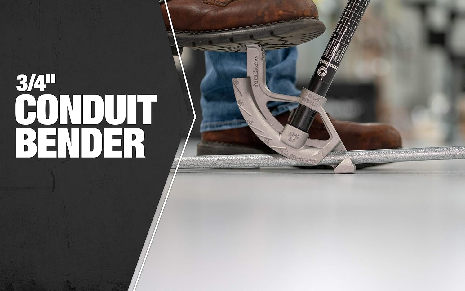 Southwire Conduit Bender & Handle - Precision Bending Tool for Electrical Conduit - Durable Aluminum Head - Highly Visible Markings - 3/4 Inch Bender