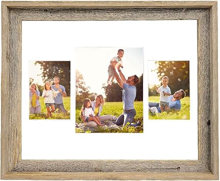 BARNWOODUSA Farmhouse Style Rustic Collage Picture Frame, 18x24, White Mat