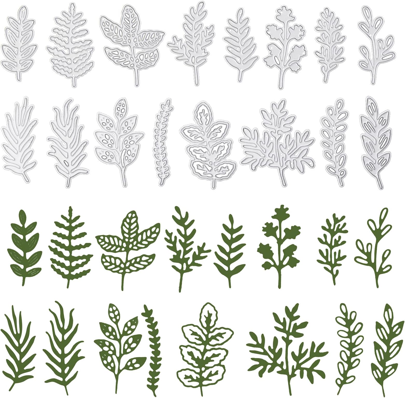 OOTSR 16PCS Leaf Metal Cutting Dies, DIY Craft Dies, Template Embossing Die Cuts Stencil for DIY Scrapbooking Photo Album Decorative Embossing Folder Stencil.