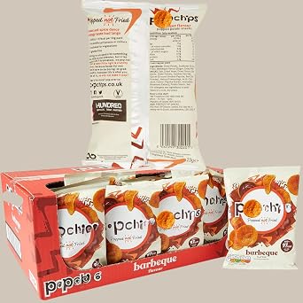 Crisps Bulk Buy Multipack 24 x 23g Sea Salt & Barbeque Popped Potato Snacks Individually Wrapped Snack Packs for Kids, Lunchboxes, Office, Camping, Movie Night, Picnic, Party Favours