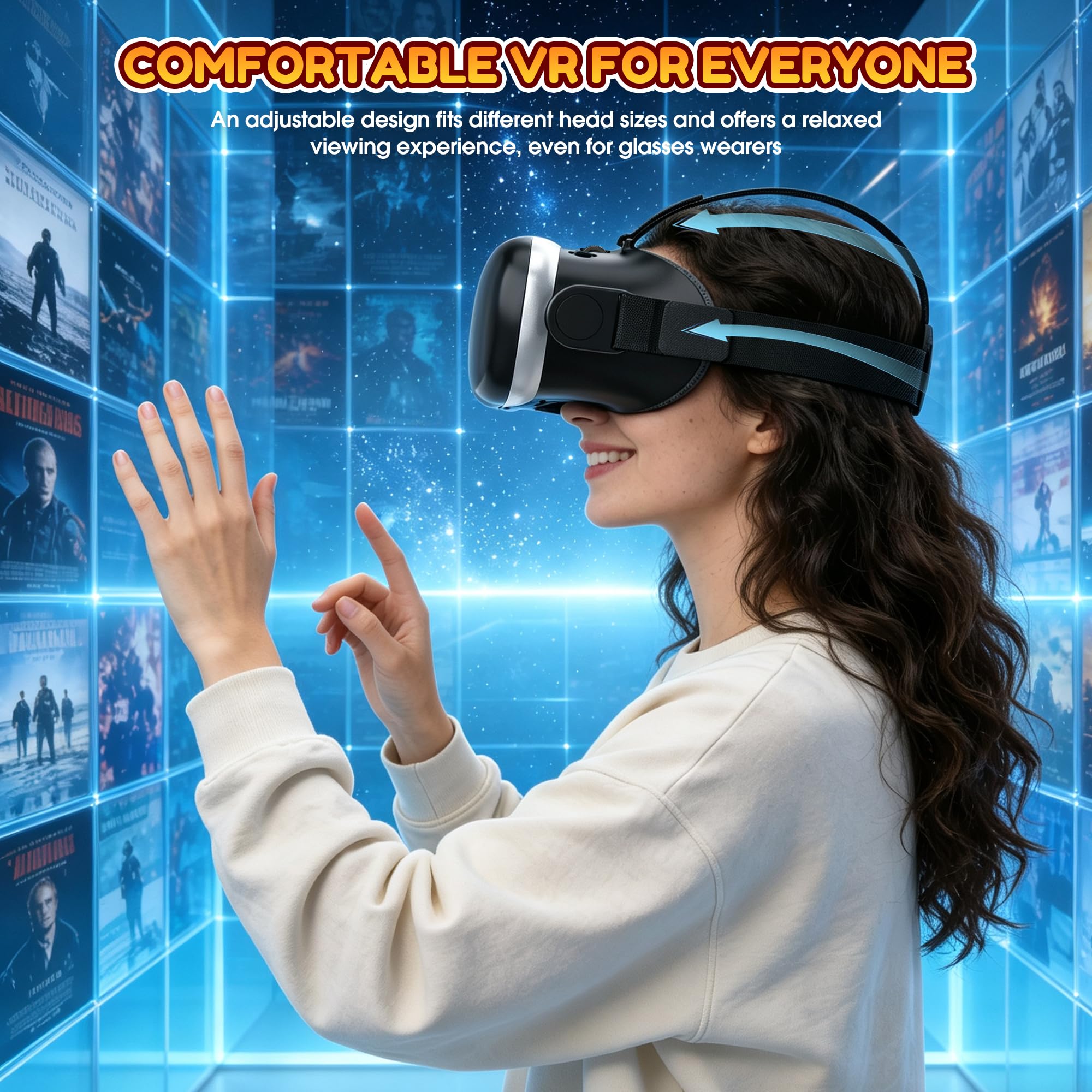 XWP Visore VR, Occhiali Per Realtà Virtuale 3D Per Smartphone, Compatibile Con iPhone & Android (4.7–7.0"), Con Lenti HD, Per Apprendimento, Giochi E Film, Regalo Di Compleanno Per Bambini E Famiglia