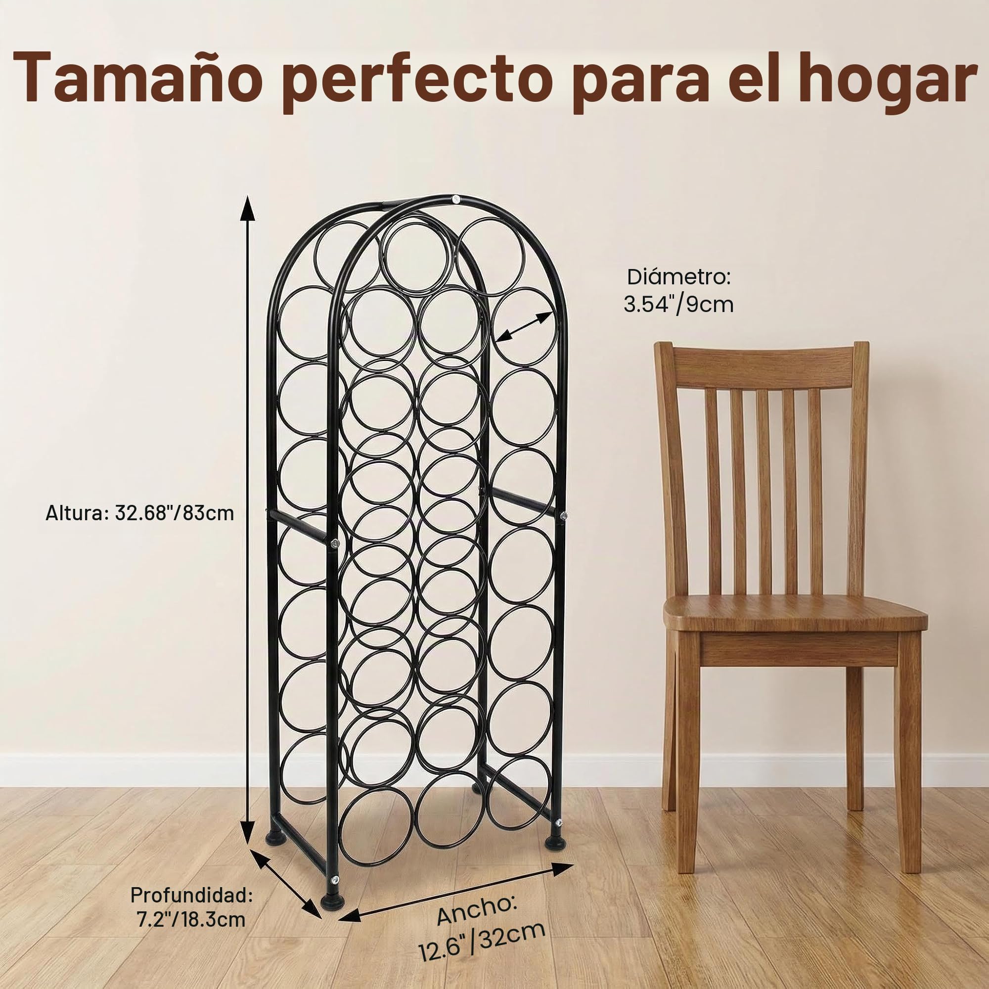 PAG 23 botellas Metal Vino Estante Soporte