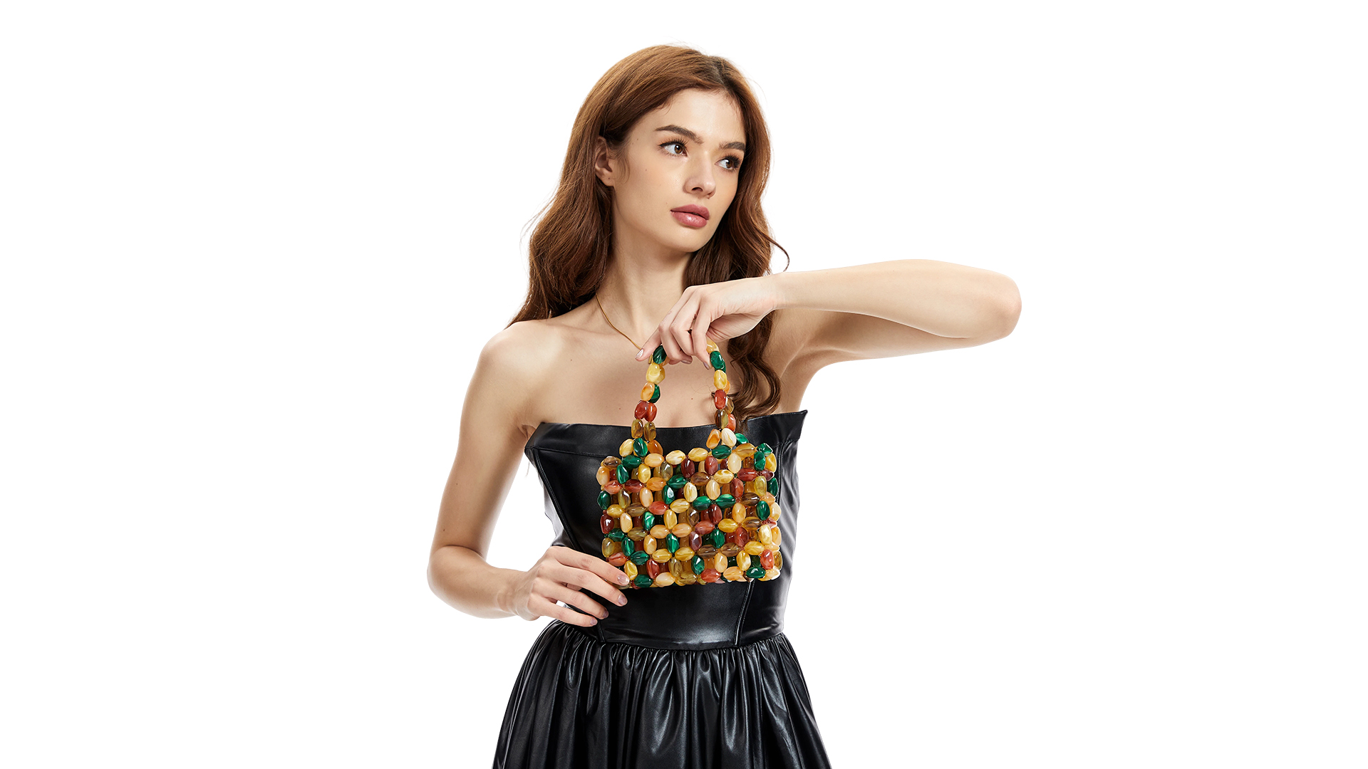 Bolso multicolor de cuentas acrílicas Miuco para mujer miniatura 7