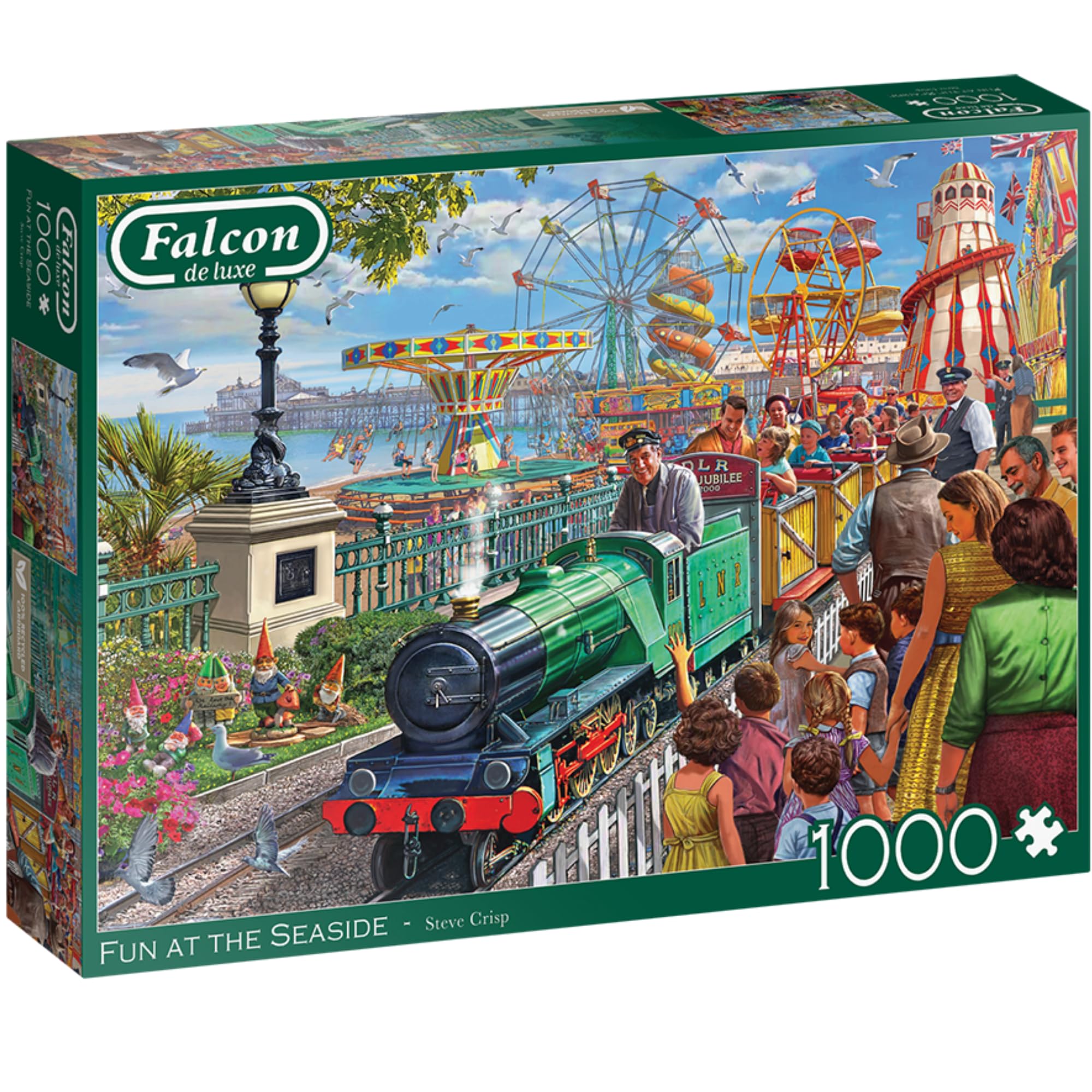 Falcon Fun at the Seaside - 1000 Piece Jigsaw Puzzle for Adults - Beautifully Illustrated 1000Pc Adults Jigsaw Puzzle, Fun Activity for Home, Puzzles for Rainy Days, Birthday Jumbo