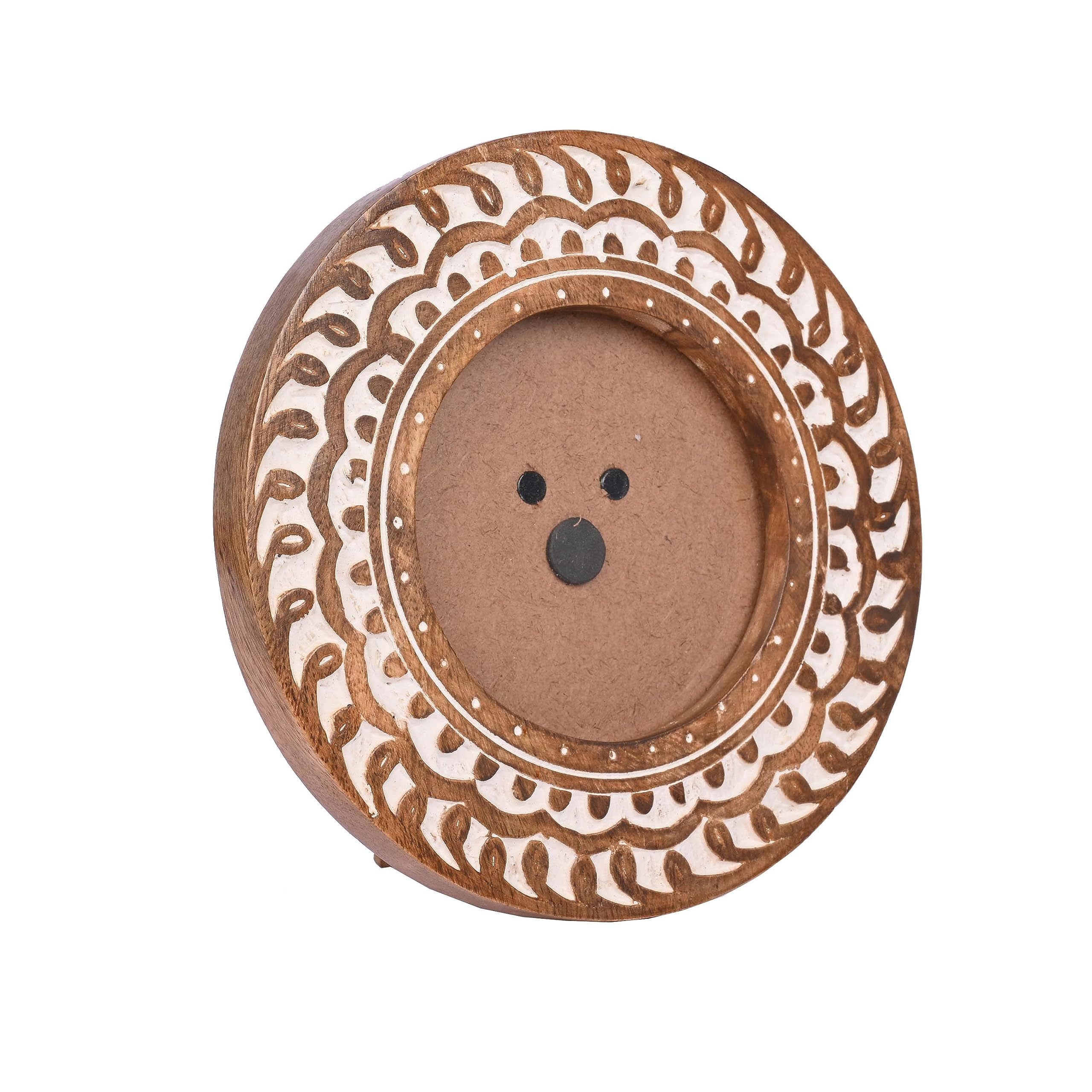 Mango Wood Picture Frame 4 x 4 Inch Antique Distressed Photo Frame Tabletop for Home Décor (6.5" x 6.5" x 0.75")