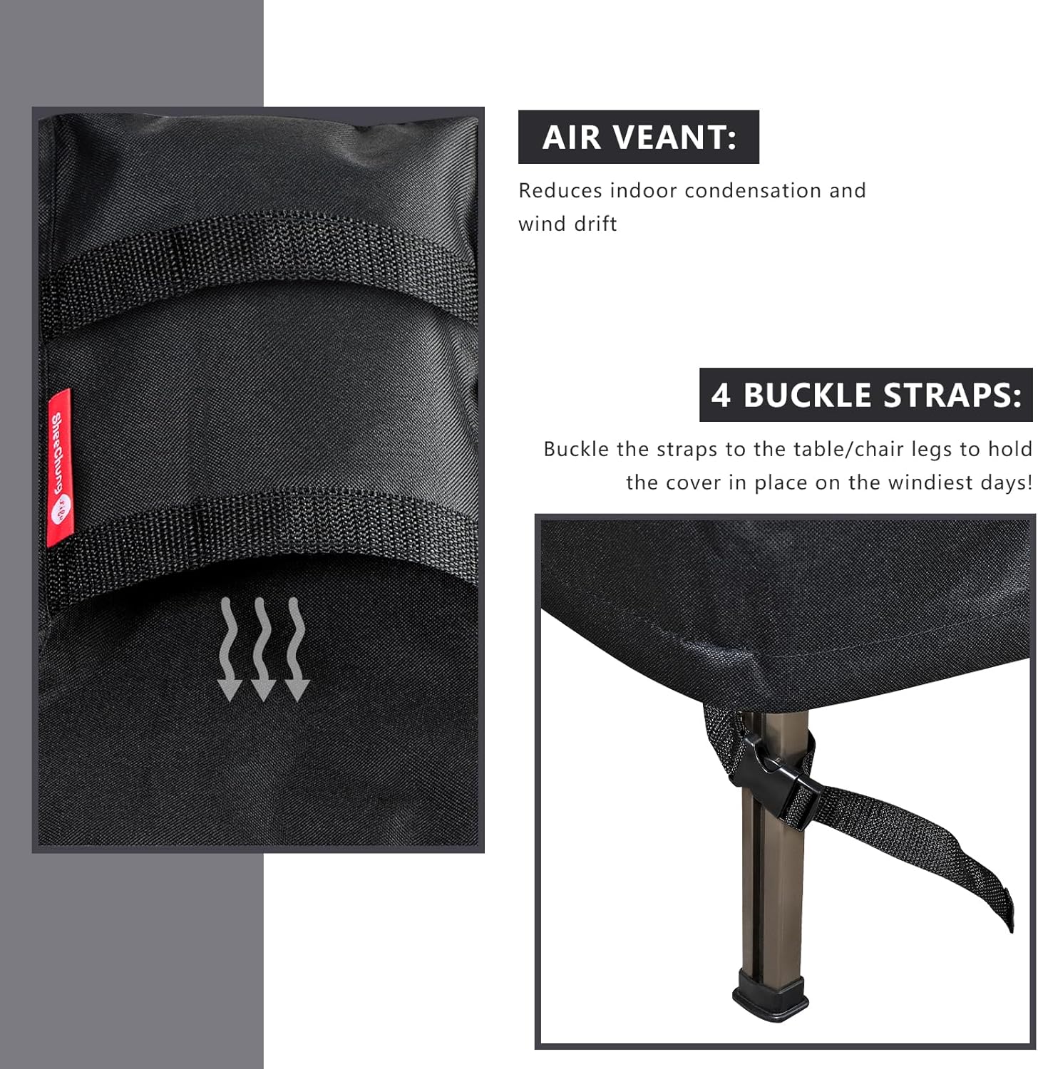 SheeChung Rectangular Fire Pit Cover 58" and Square Patio Furniture Covers 86",Outdoor Waterproof Cover,Fit Patio Furniture Gas Fire Pit Table