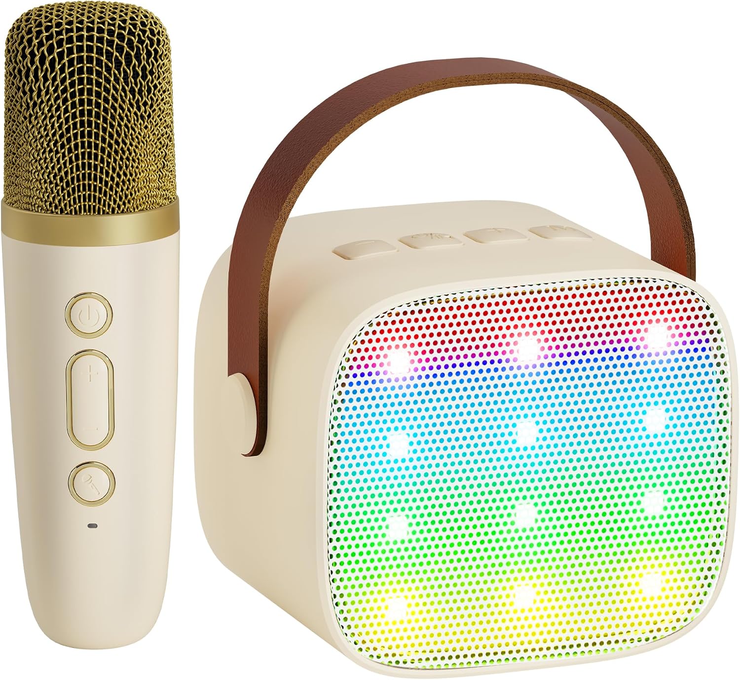 Set De 2 Micrófonos Infantiles Con Altavoz Y Luces LED – Karaoke Portátil Con 5 Efectos De Voz Para Niños De 3 A 12 Años, Regalo Divertido