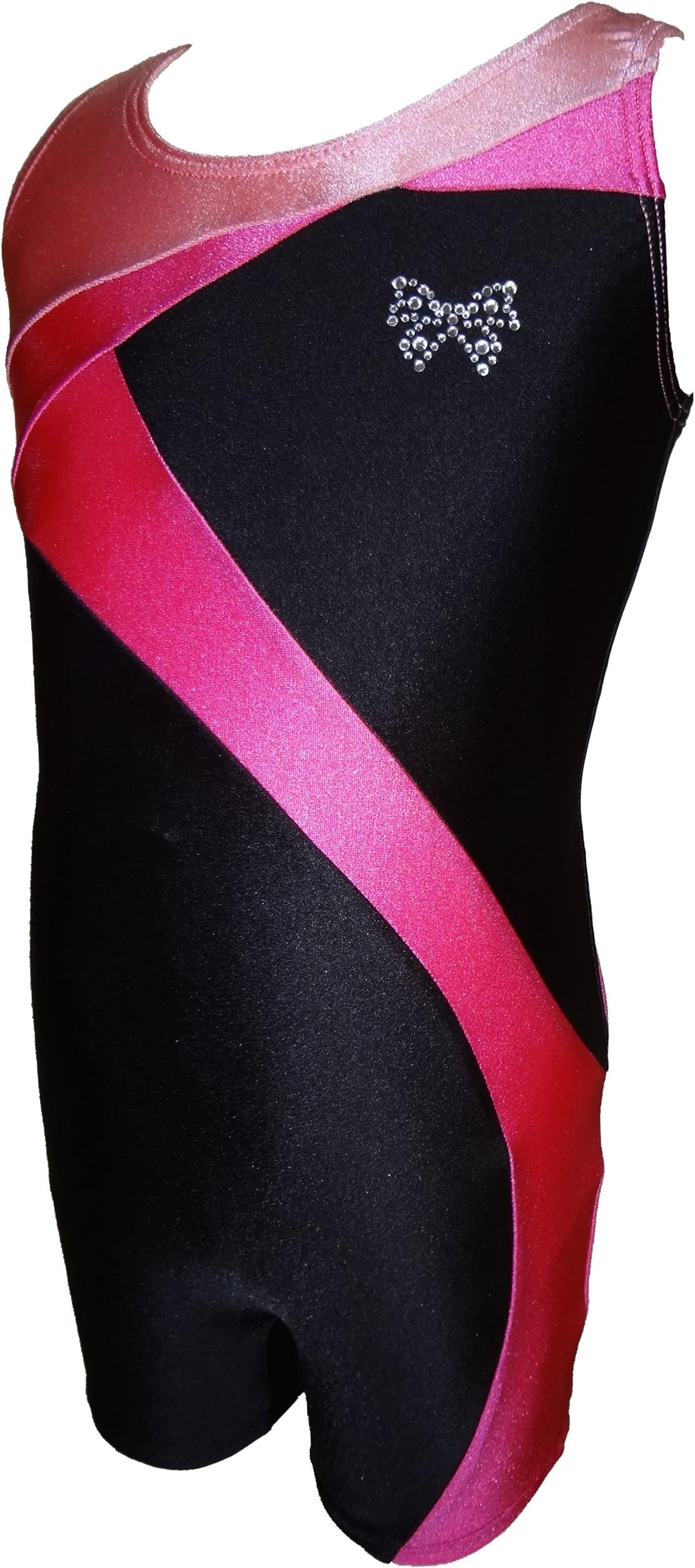 Talent Tale Big Girls Black Tank Ribbon Unitard / Biketard