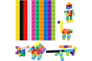 SpriteGru Math Linking Cubes: 100 Connecting Snap Blocks for Early Math