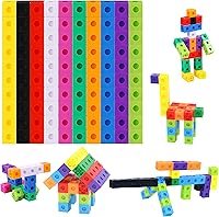 SpriteGru Math Linking Cubes 100 Pack - Connectable Snap Blocks for Counting, Sorting, STEM Learning in Preschool & Kindergarten