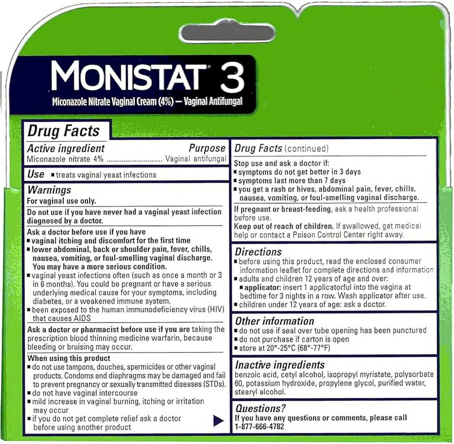 Monistat 3 Cream, 3-Day Yeast Infection Treatment for Women: 1x Reusable Applicator & 1x 25g External Anti-Itch Cream Bundle