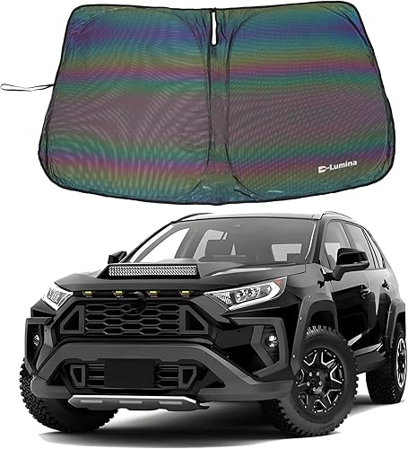 D-Lumina RAV-4 Parasoles para parabrisas - Compatible con Toyota RAV4 2019 2020 2021 2022 2023 2024 2025 - Protección solar plegable para ventana
