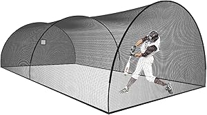 AIRHOP 22/30 FT Portable Baseball & Softball Batting Cage for Backyard Batting Practice, Durable Large Enclosed Batting Cage with Pitching Machine Hole and Removable Door