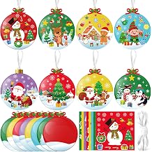 Chiisong 48 Pcs Christmas Ornament DIY Kit with Stickers, Xmas DIY Crafts