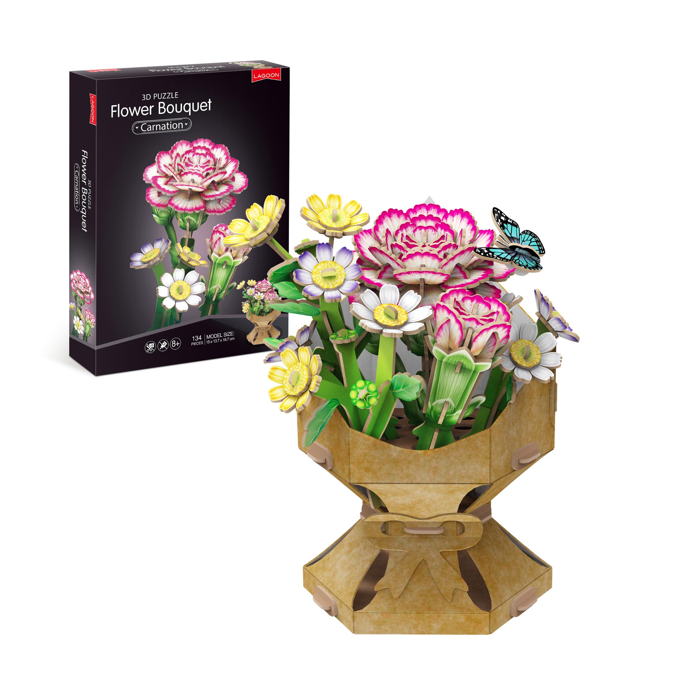 Carnation Flower Bouquet 3D Puzzle (Game)